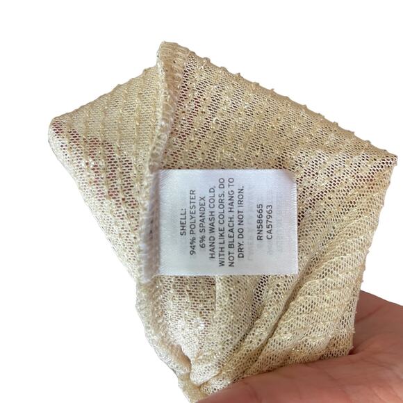 Open Edit Sequin Mesh Sleeveless Top Size XXS - Picture 4 of 4